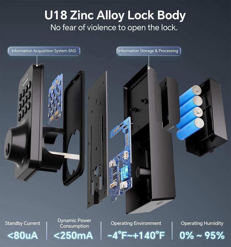 Keyless Entry Door Lock Deadbolt With Handle Set Door Locks For Front Door Keypa gallery