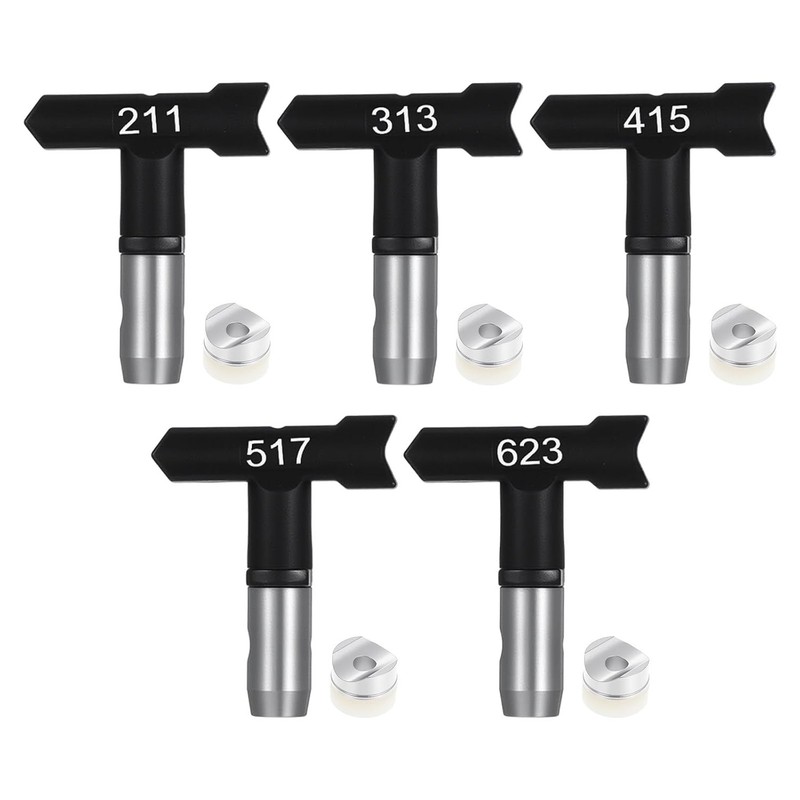 Graco 5pc Airless Paint Sprayer Tips Set 211/313/415/517 Nozzle Sizes 5 Piece