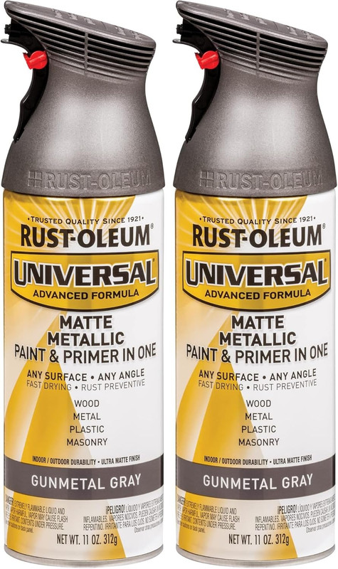 353091 Universal All Surface Metallic Spray Paint, 11 Oz, Matte Gunmetal Gray (P