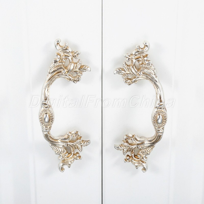 Unique Antique Silver Handle Door Pulls Cabinet Drawer Cupboard Knob Hardware