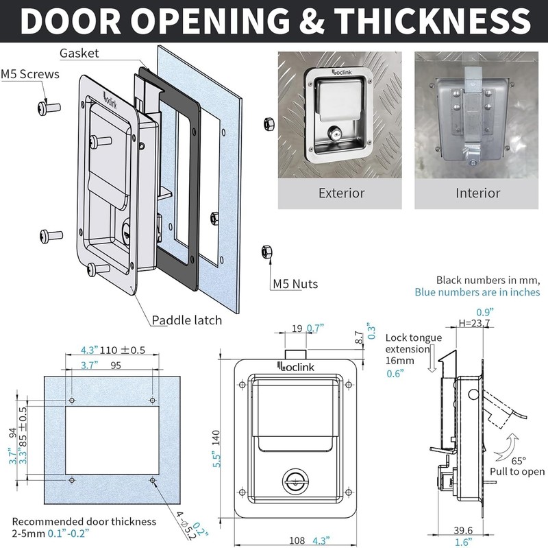 Truck Tool Box Lock Replacement Kit 4PCS Stainless gallery