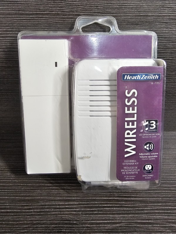 WIRELESS DOOR CHIME EXTENDER HEATH ZENITH PLUG-IN SL-7357 3 Sound NEW!
