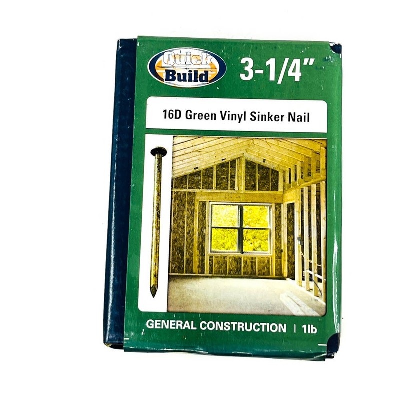 Quick Build 16SNK1LB General Construction Green Vinyl Sinker Nails 16d 3-1/4 in