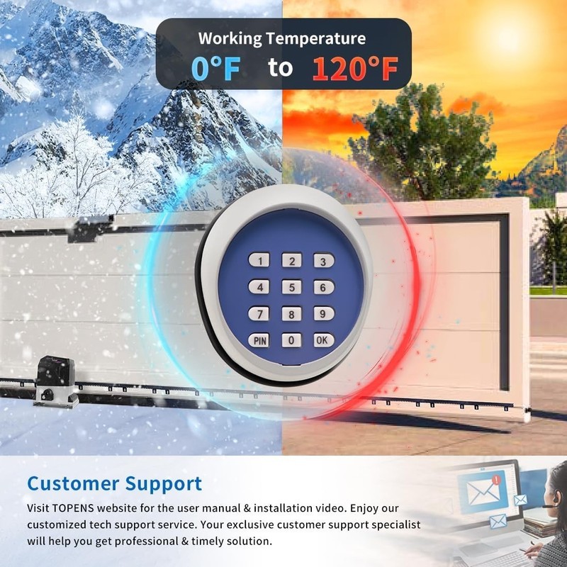User-Friendly Keyless Entry Pad for Gates - Secure Remote Access - 3.6"L x 3.1"W gallery