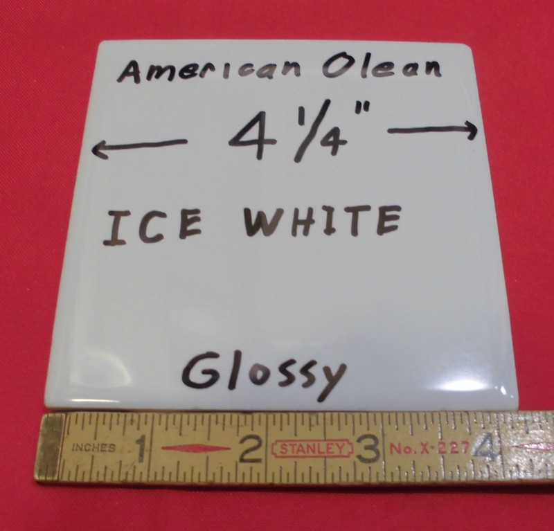 12 pcs. Glossy *Ice White* Ceramic Tiles by American Olean...4-1/4" Brightest gallery