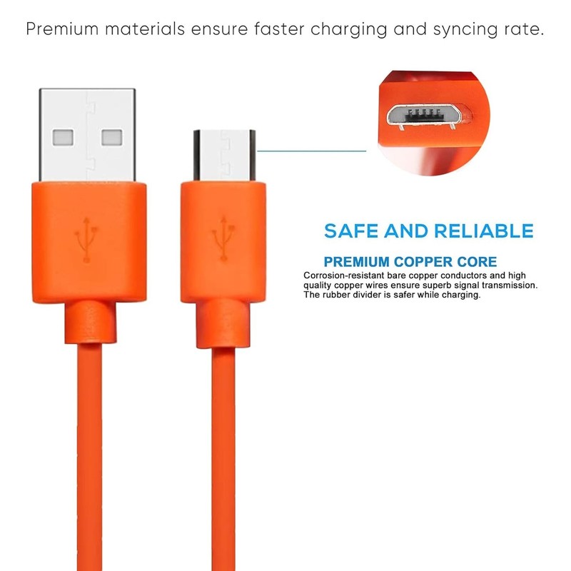 Fast Charging USB Cable for Ring Video Doorbell 2 3 4 and Pro Plus Orange gallery