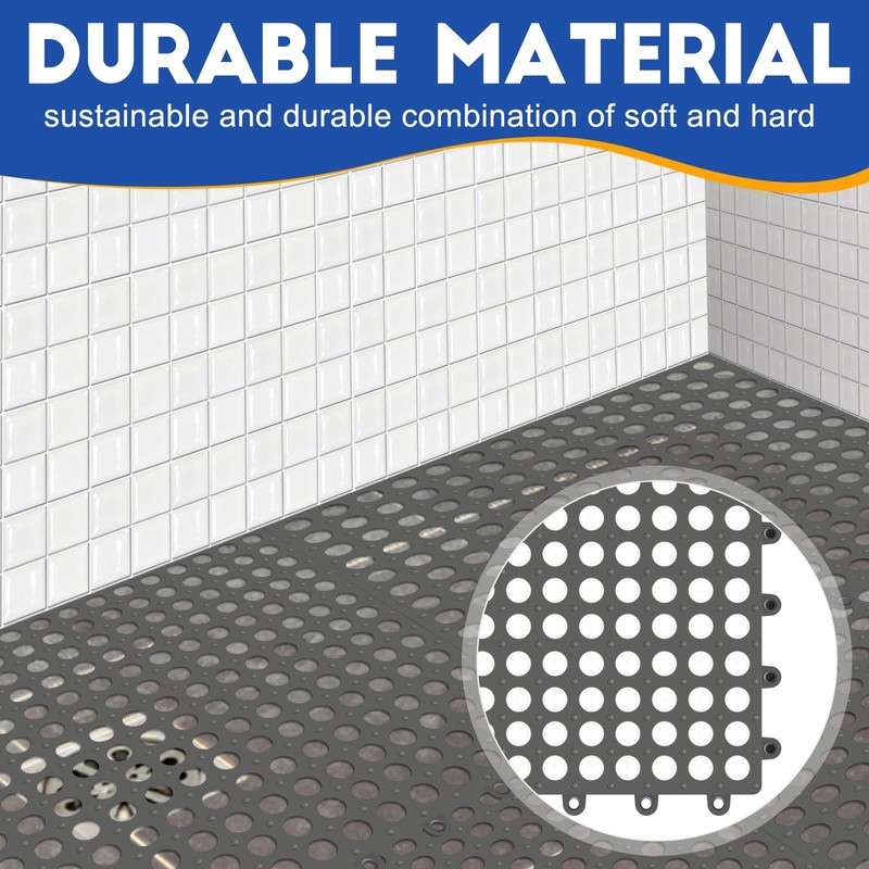 24 Modular Interlocking Floor Mat Rubber Tiles 12"x12" Drainage Interlocking ... gallery