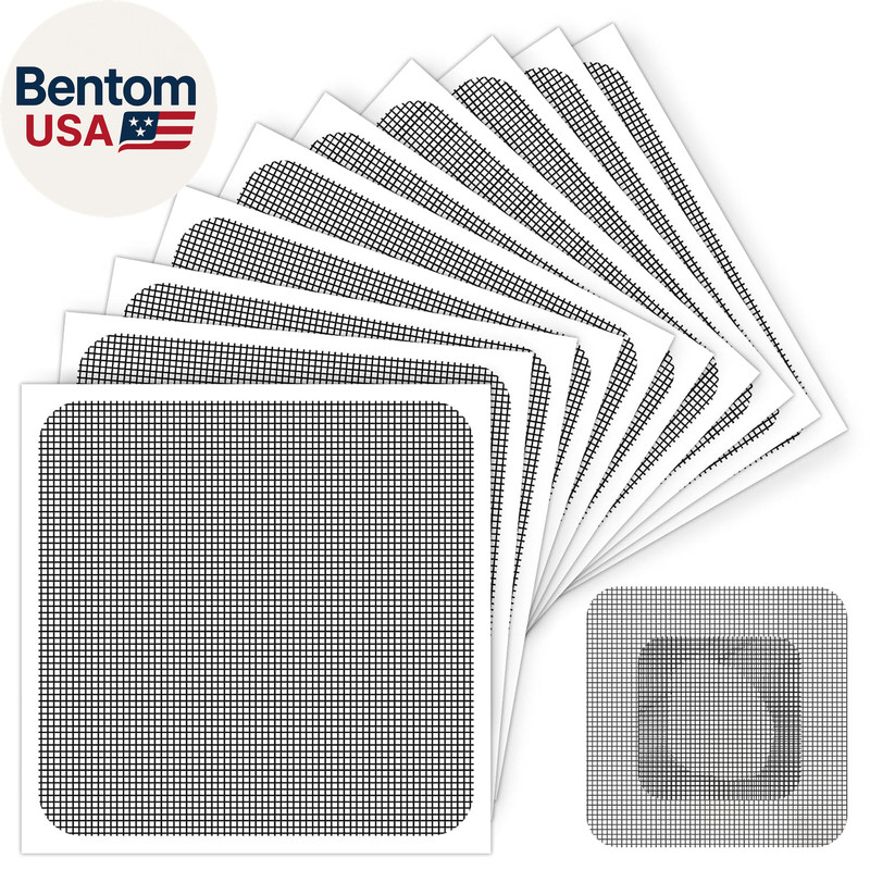 Window Screen Repair Patch, 10 Patches, 4"X 4"(10Cm X 10Cm), Black, 3-Layer Stro gallery
