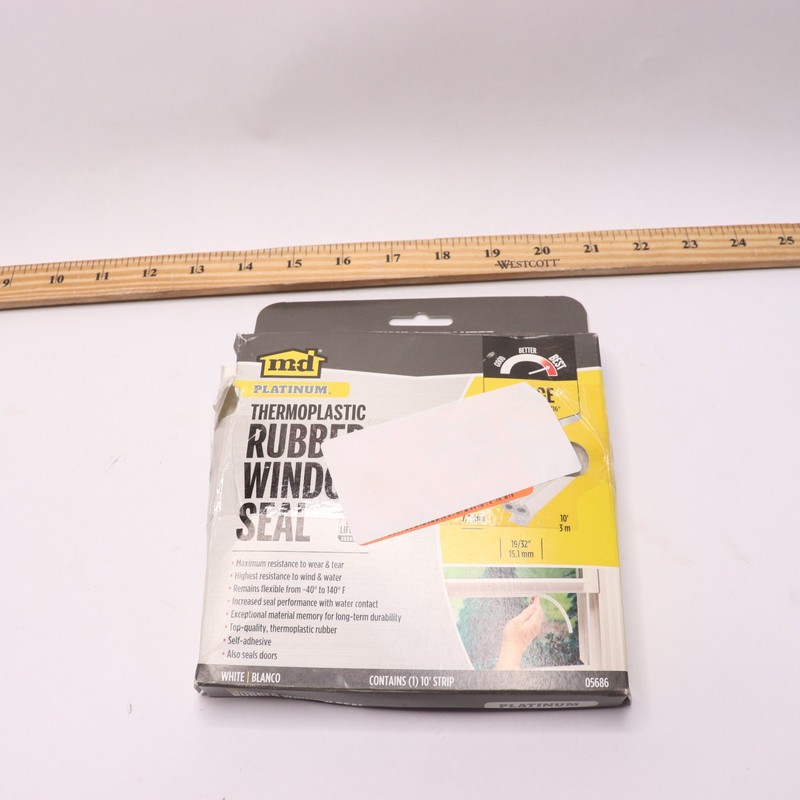 M-D Window Seal for Large Gaps Rubber 5/16″ x 19/32″ x 10Ft – Slightly Dirty