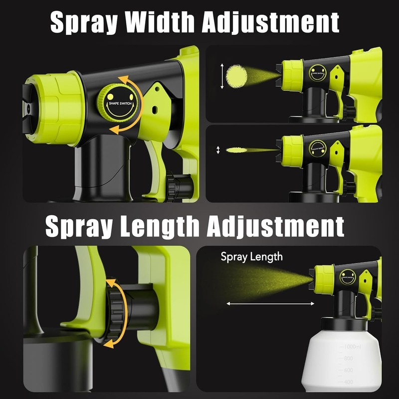 Cordless Paint Sprayer Compatible with Ryobi One+ 18V - 1000ML for Easy Painting gallery