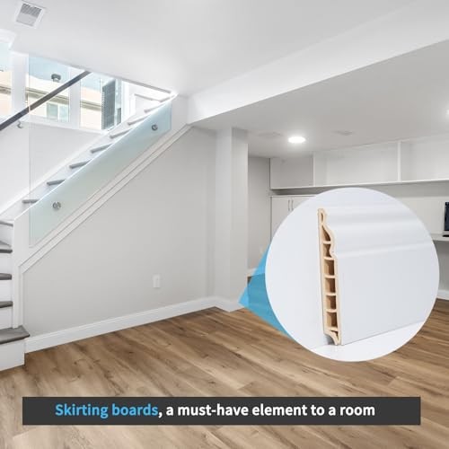Wall Baseboard Molding Trim 8-Pack of 56 x 3.2 in., High Impact White-1 gallery