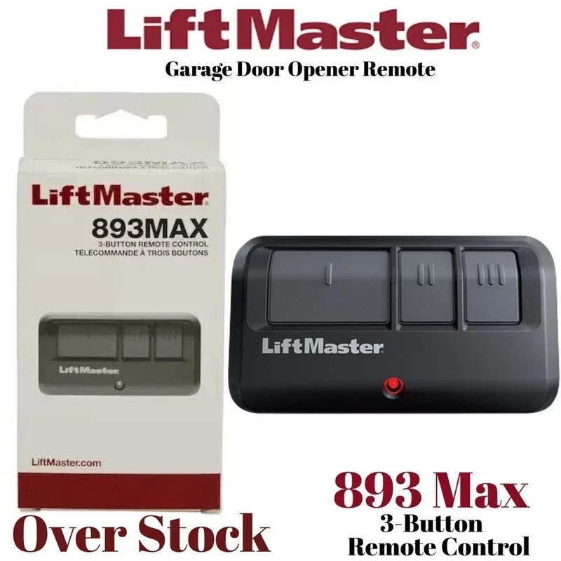 LiftMaster 893MAX 3 Button Visor Remote Control Garage Door Opener PACK # 8 gallery