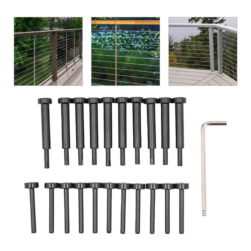 10PCS Invisible Cable Railing Kit 1/8″ Cable Railing Tensioners and Terminal Kit