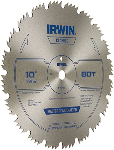 IRWIN Tools Steel Table / Miter Circular Saw Blade, 10-Inch, 80 Tooth (11270ZR) gallery