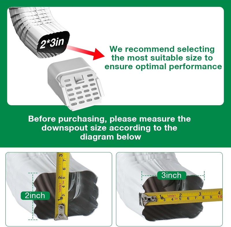 2"x3" Type-A Gutter Downspout Connector, Outlet Filter and Leaf Guard for Bottom gallery