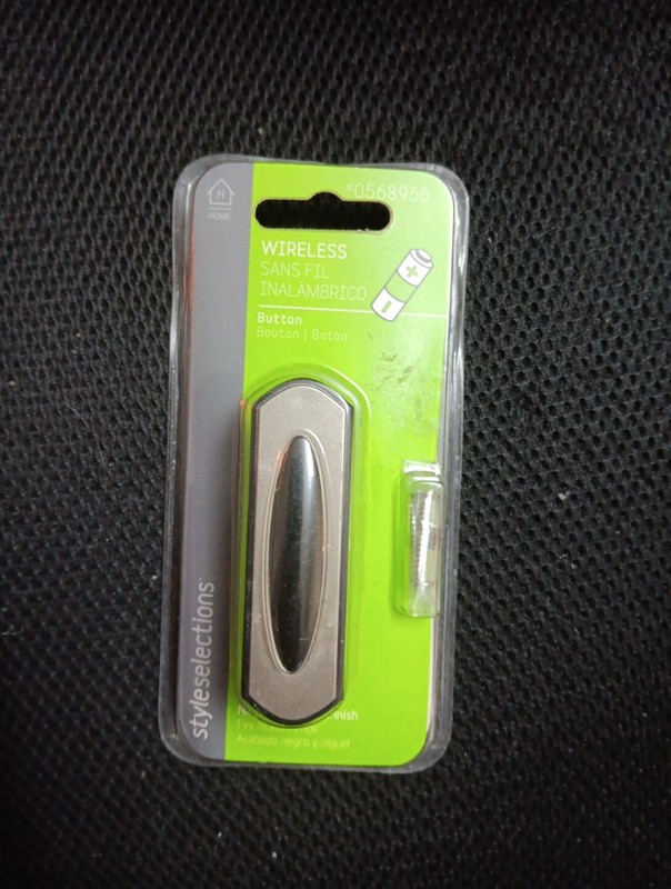 = Style Selections Wireless Button SS-7303-04 Nickel/Black Finish NEW