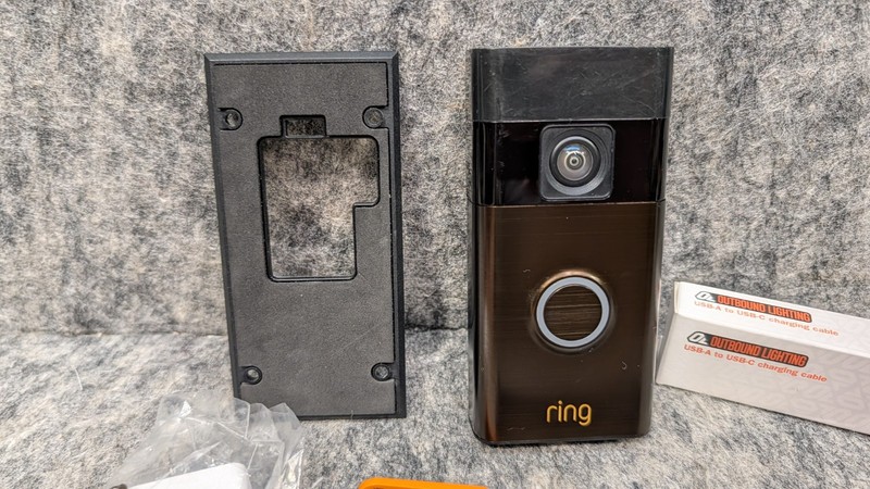 Ring Rechargeable Battery Video Doorbell Smart Wifi - 5F97F2-With TYPE- C Cable gallery