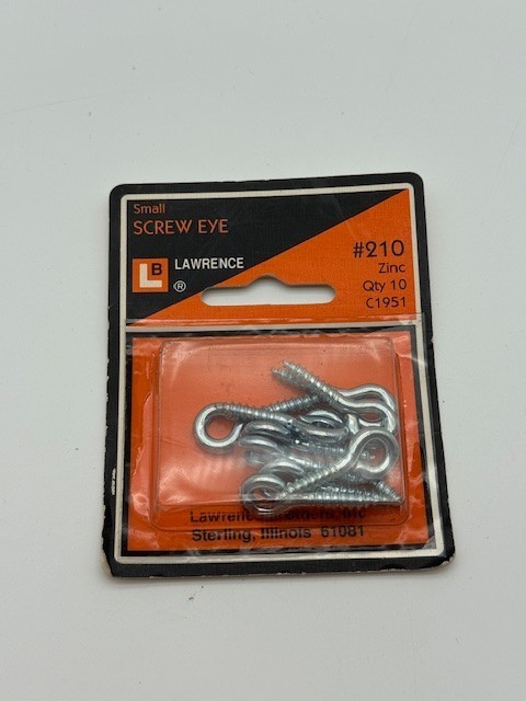 Lawrence Brothers – Small Screw Eye #210 Zinc Plated -Pack of 10 NEW