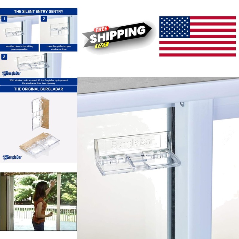 2 Pack Sliding Glass Door Lock for Additional Security and Child Safety