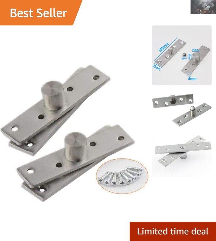 360-Degree Pivot Hinge Set – Durable 304 Stainless Steel for Cabinets, 2PCS