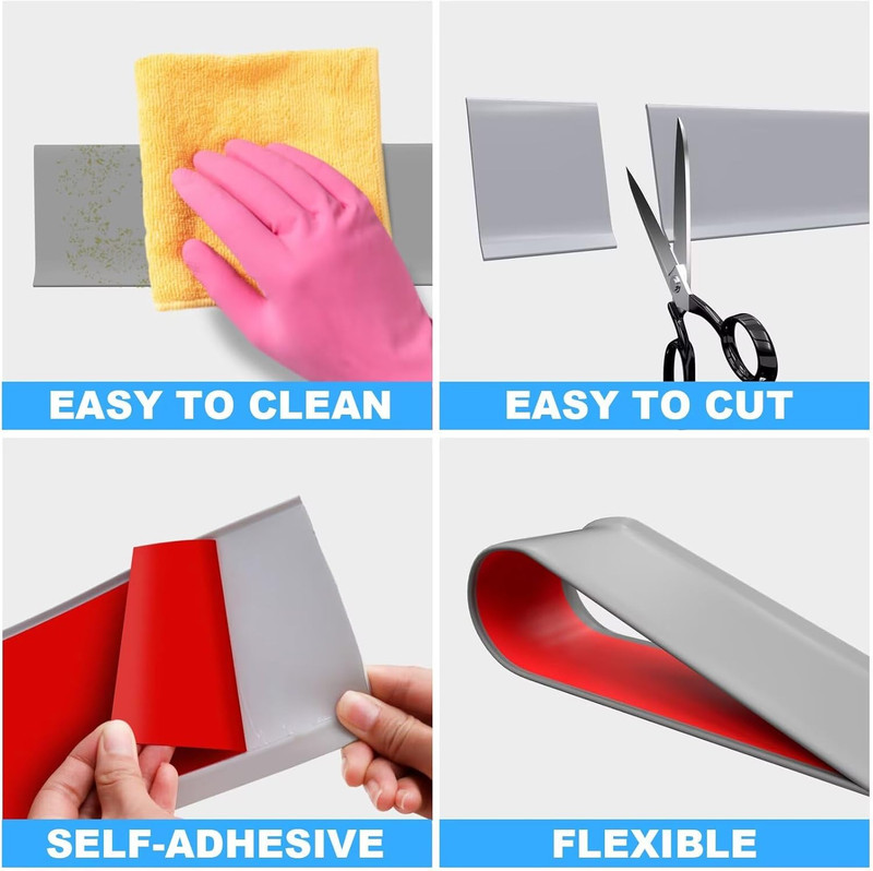 Flexible Baseboard Molding Trim, 6 Inch(W) X 60 Feet(L) Peel and Stick Rubber Wa gallery