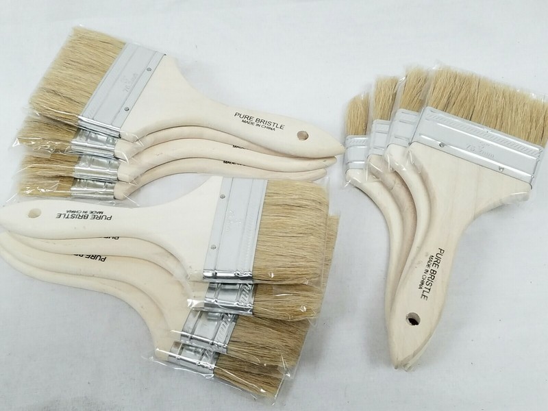 Lot of 12 Standard Chip Pure Bristle 3″ 76.2mm Paint Brushes New