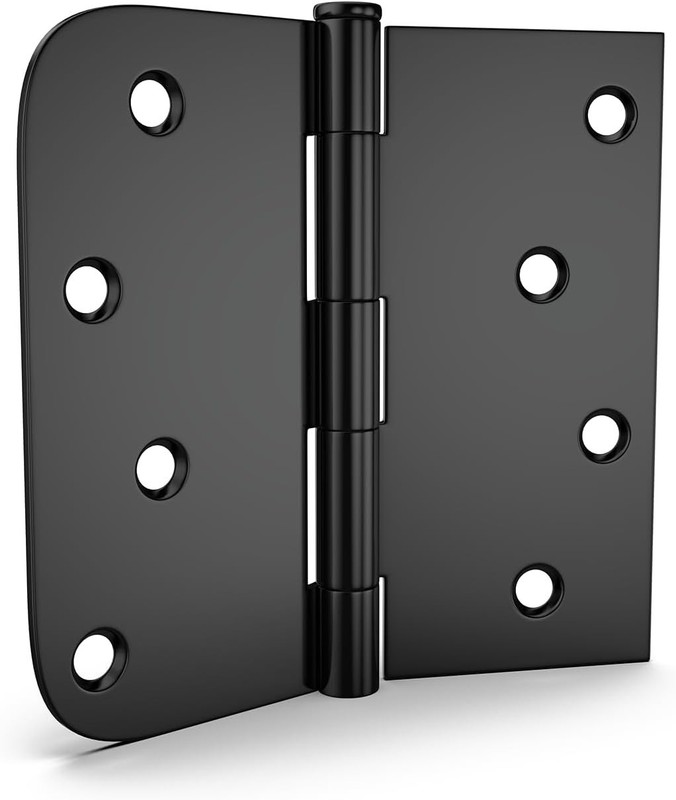 3 Pack Matte Black 4×4 Inch Door Hinges with Square & Round Corners – Iron