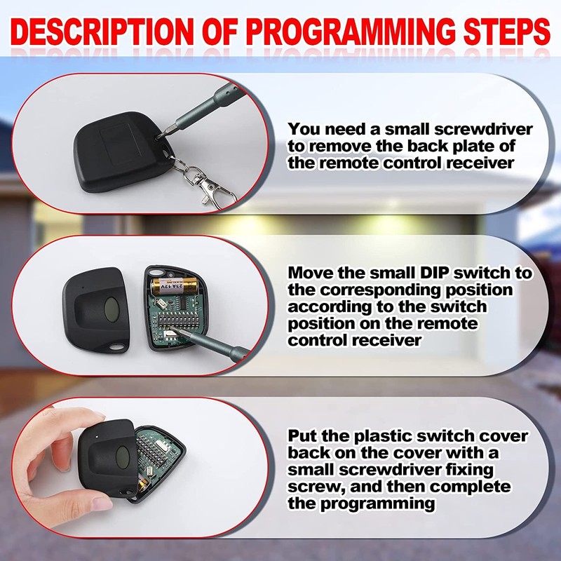 For Linear Multi-Code 3089 MCS308911 3060 3070 4120 10 Dip Garage Door Remote US gallery