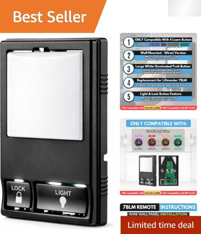 LiftMaster 78LM Black Multi-Function Wall Keypad with Glow in the Dark Button