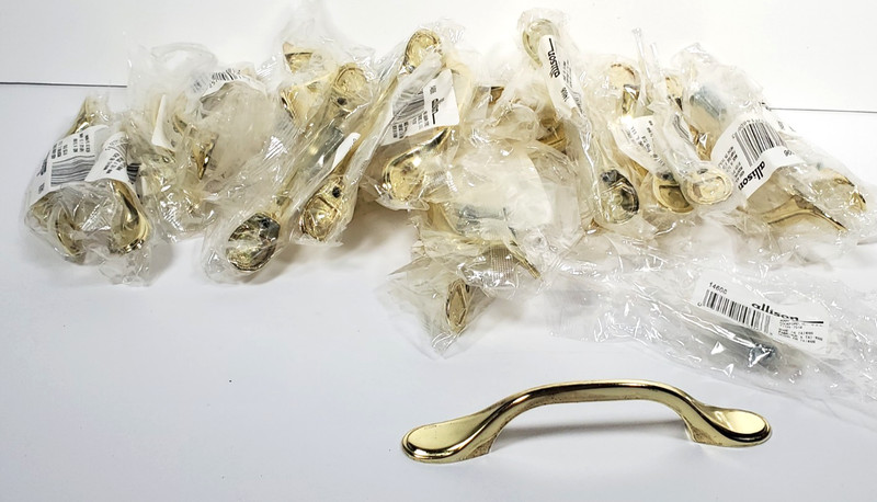 Cabinet Pulls Drawer Handles Bright Shiny Gold Tone Allison Brand # 14606 QTY 24