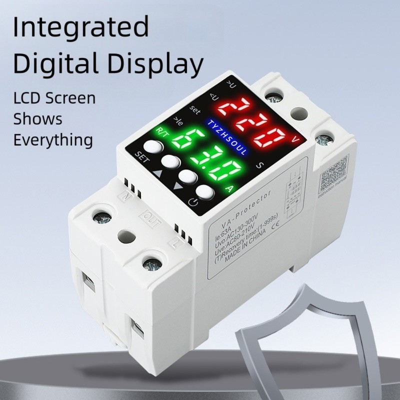Smart Voltage Protector Device with Dual Display and Over Under Current Relay gallery