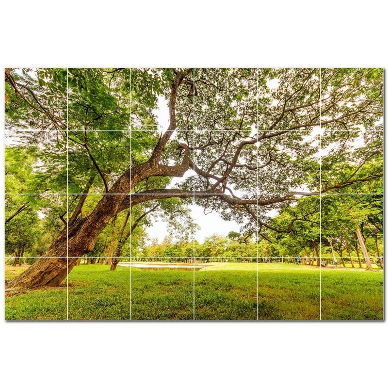 Trees Ceramic Tile Wall Mural PT501040. 25.5″ W x 17″ H (24) 4.25 tiles