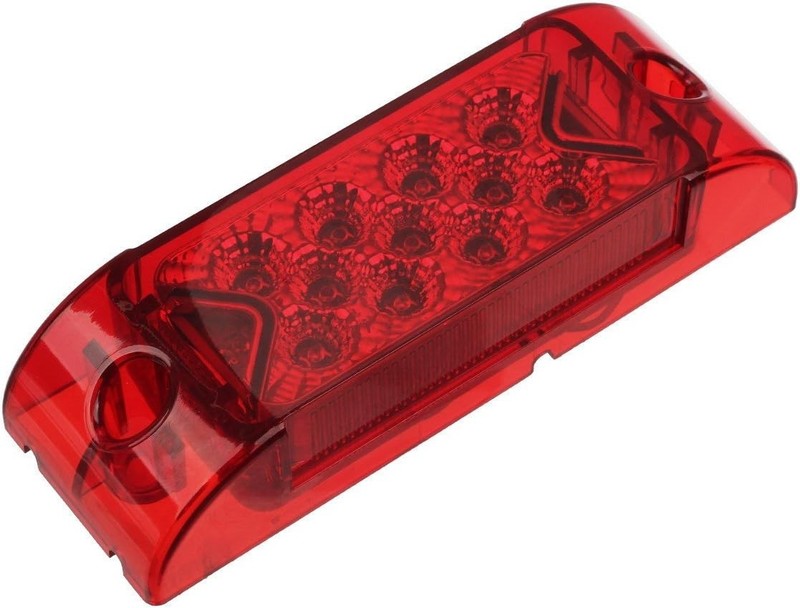 2x Red 6" x 2" Sealed Rectangular Rectangle Clearance Light Side Marker Lamp, 6 gallery