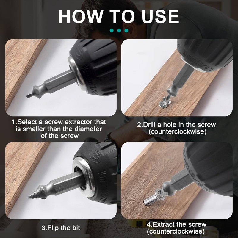Damaged Screw Extractor Set 6PCS, Stripped Screw Extractor, Easy Out Removal ... gallery