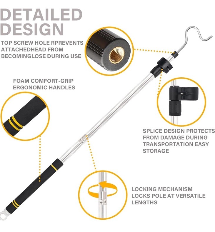 3-5 FT Multi-Purpose Extendable Pole Telescoping Extension Pole For Hanging gallery