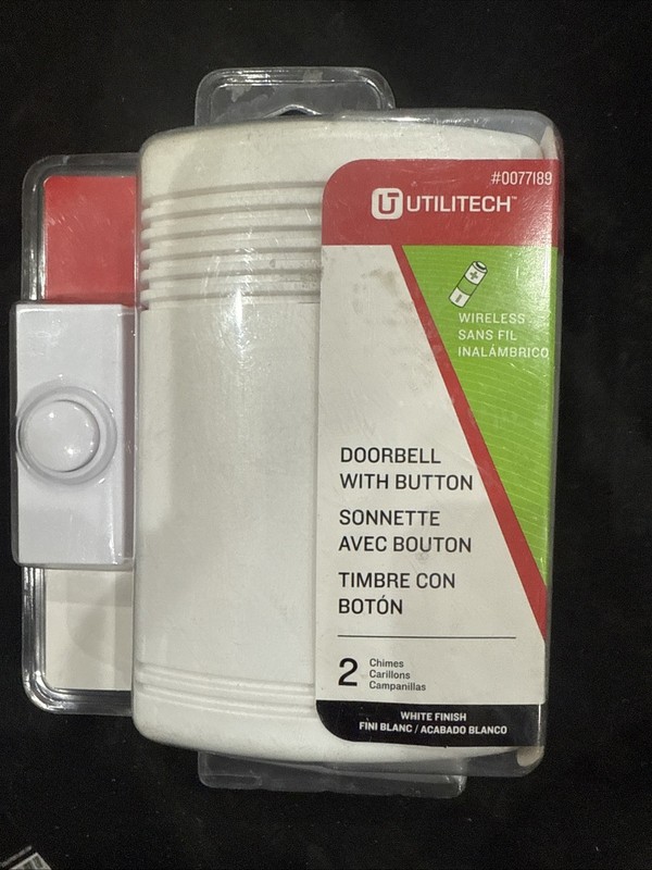 Utilitech Wireless Doorbell With Button 2 Chimes New in box gallery