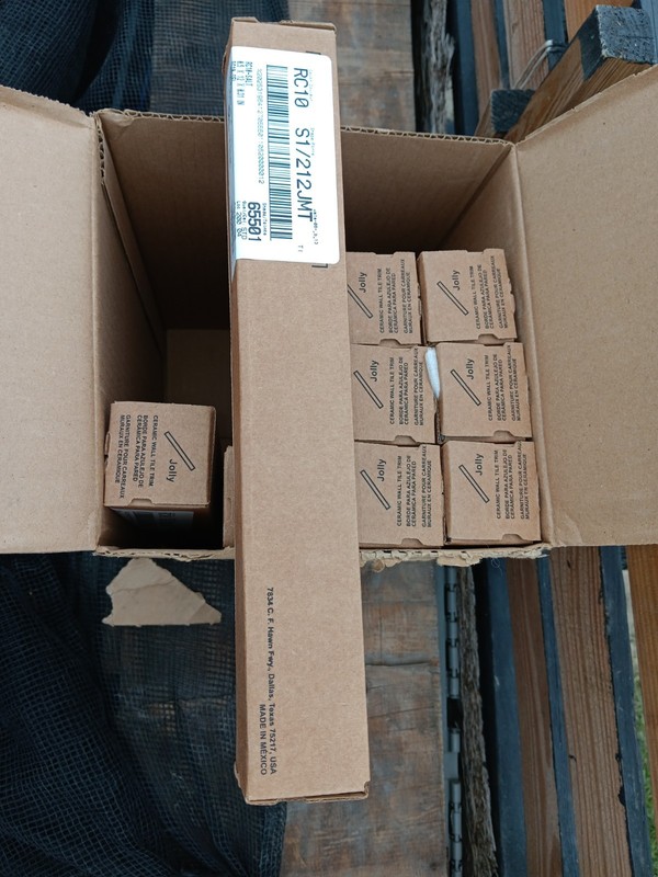 4 Boxes (48 Linear Ft) Matte Off White 12" x ½" Ceramic Wall Tile Pencil Trim. gallery
