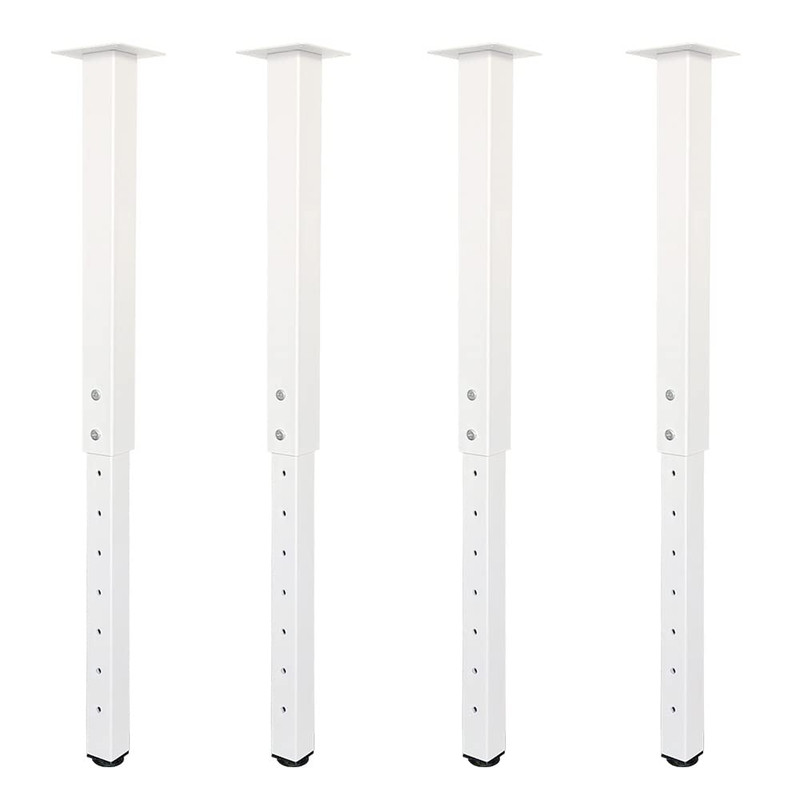 Qlly 2440 Inch Square Adjustable Metal Table Legs Heavy Duty Sturdy Desk Legs