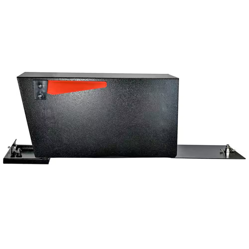 Street Safe Latitude Front/Rear Locking Black Post Mount Mailbox with High Secur