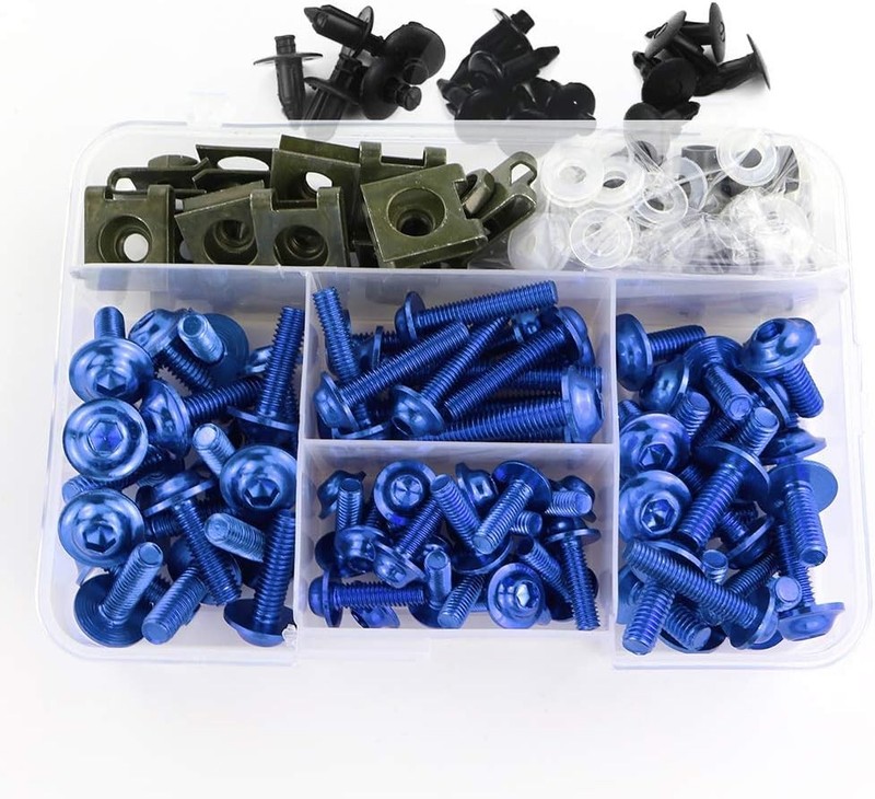 Universal Fairing Bolt Kits Fasteners Fit for 600 750 1000, R3 / R6 / R1, Blue
