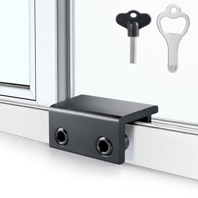 Window Locks,4 Pack Sliding Window Locks with Key for Vertical & Horizontal S…