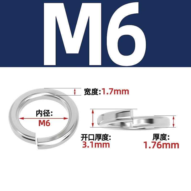 M6 – M30 Spring Split Lock Washer Stainless Steel Rectangular Coil Washers GB93