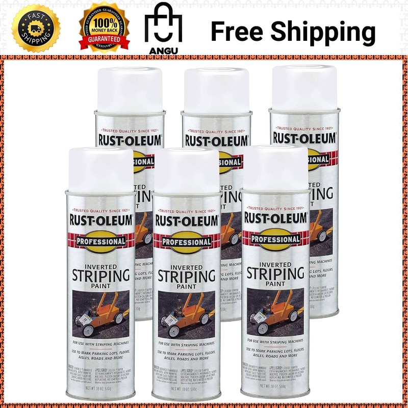 Rust-Oleum Professional Inverted Striping Spray Paint 18oz 6-Pack Bright Marking