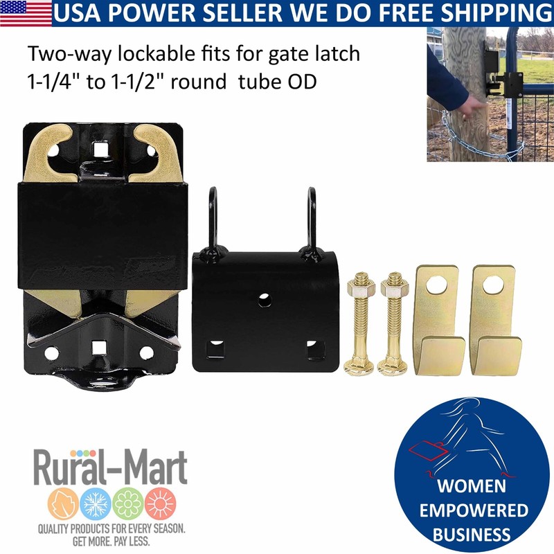 S16100700 Lockable Gate Latch Fits Farm Fence Round Tube 1.25″-1.5″