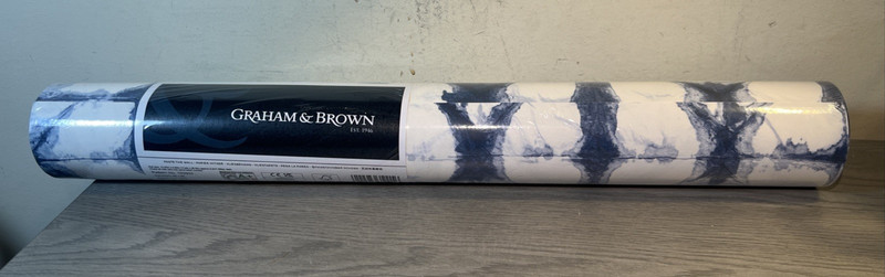 Graham & Brown Wallpaper Pattern No 103933, Batch 2 – Indigo Blue – NEW 56sq ft