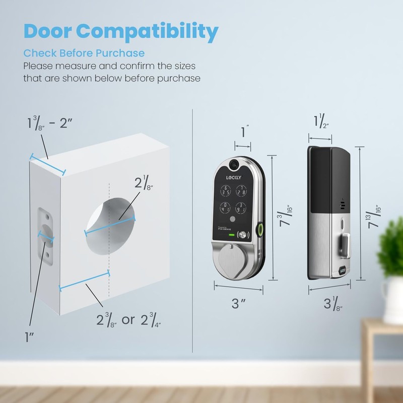 Lockly Vision Smart Lock HD Video Doorbell Smart Locks for Front Door Fingerp... gallery