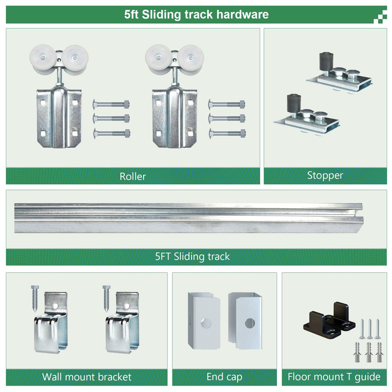 DIYHD Raw Material Galvanized Box Track Sliding Barn Door Track Hardware