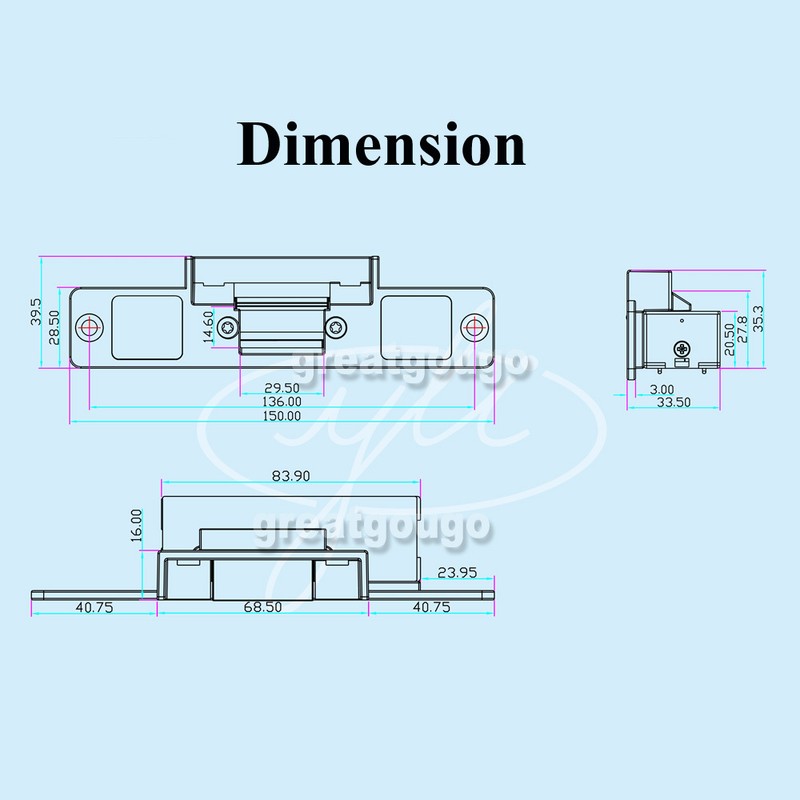 Door Electric Strike Lock for Access Control Standard Type NO Wood Metal Door gallery