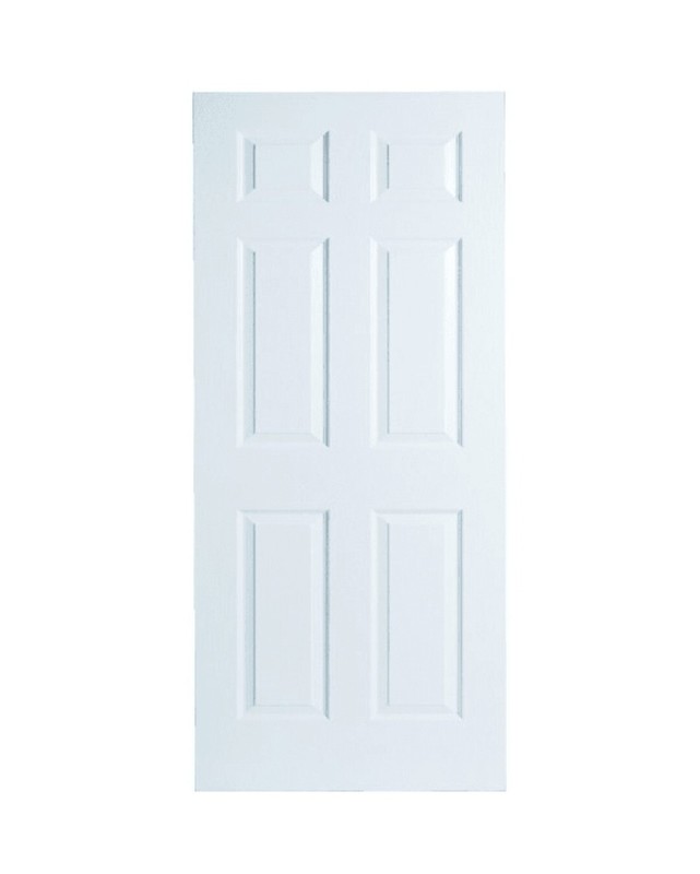 36 In. X 80 In. 1.375 In Primed 6-Panel Hollow Core Composite Slab Interior Door