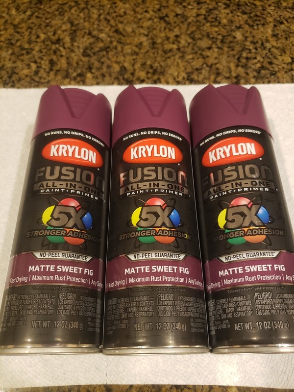 3 PACK 2798 Fusion All In One Spray Paint In/Outdoor Use 12oz Matte sweet fig